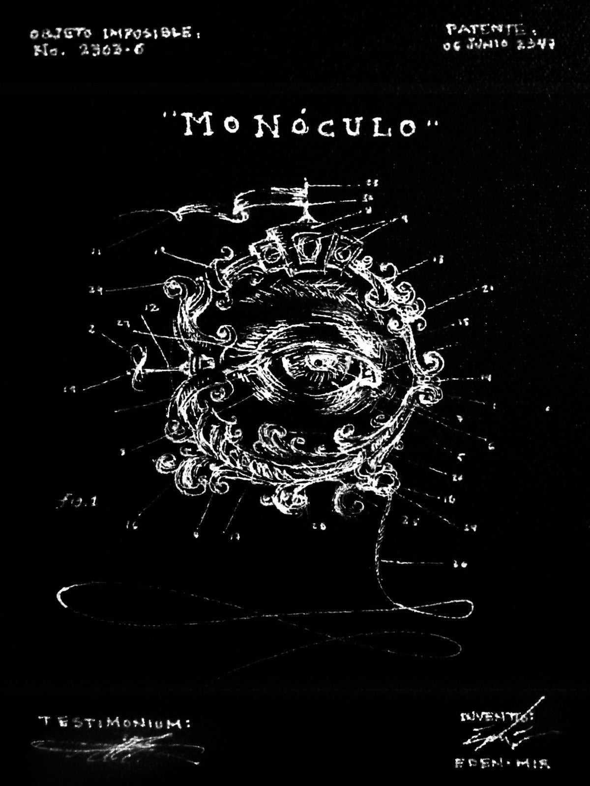 LOTE 027 / Eden Mir - Monóculo / Acrílico sobre tela - 20 x 15 cm