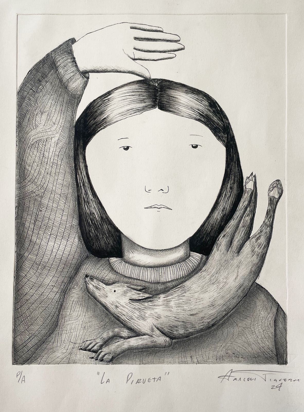 Lote 24 - Araceli Figueroa - La pirueta / Grabado - 28 x 35 cm