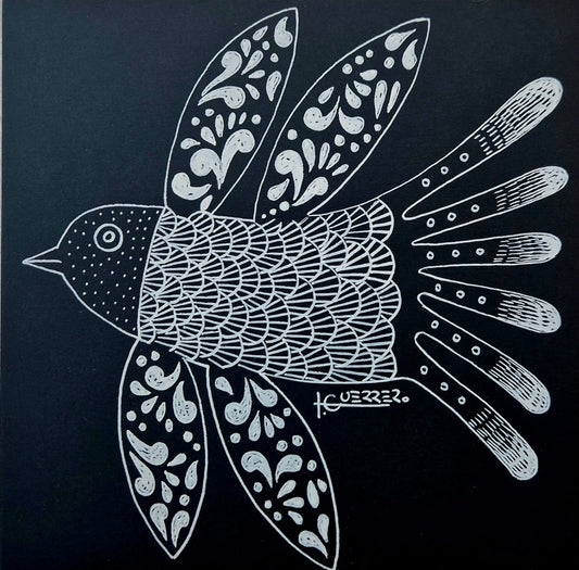 Lote 04: Ignacio Guerrero - Pájaro bello / Tinta sobre papel - 15 x 15 cm