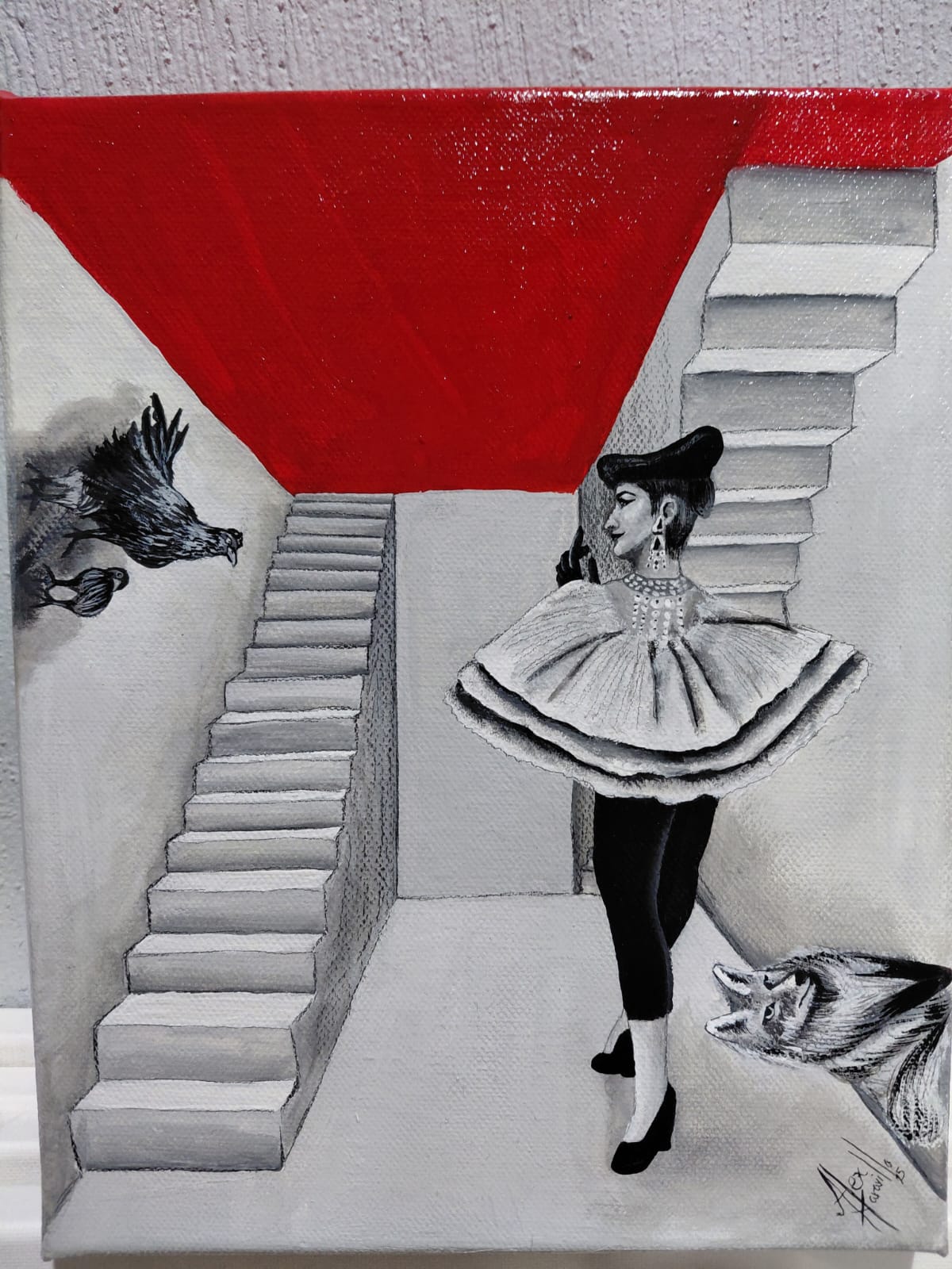 Alex Maravilla – Protegiendo mis sueños / Mixta sobre tela – 20 x 25 cm – 1/1