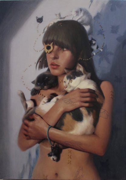 Rita Vega – Acompañados, cada uno en su camino / Óleo sobre tela – 50 x 70 cm – 1/1
