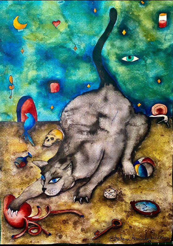 Esteban Arévalo – El garrazo  / Acuarela sobre papel – 25 x 35 cm – 1/1