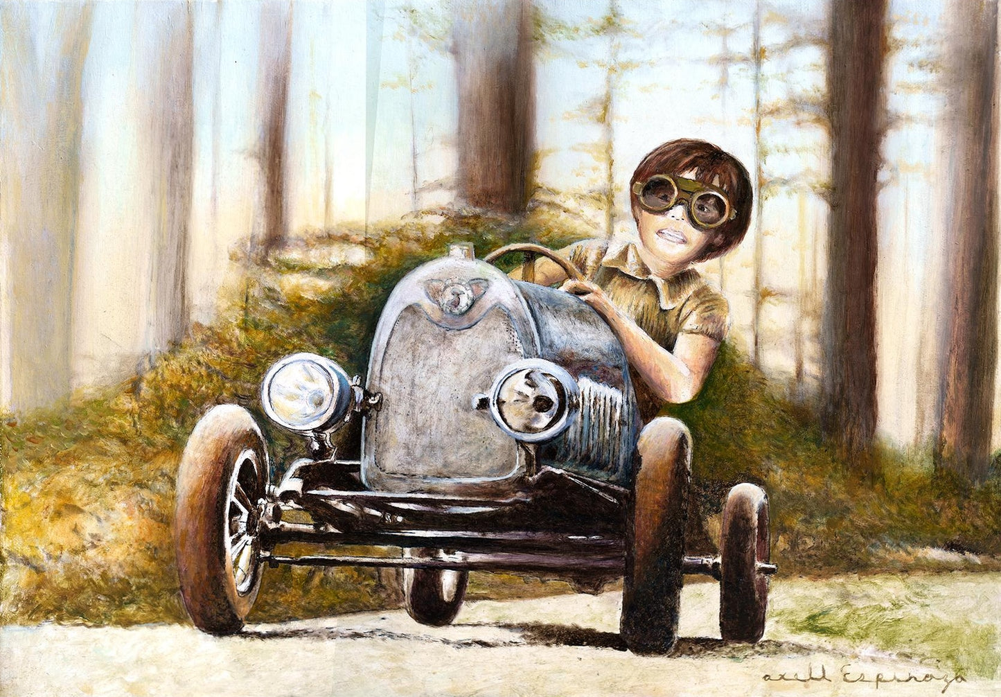 Axell Espinoza - Memorias implantas 1 / Óleo sobre tela - 40 x 30 cm