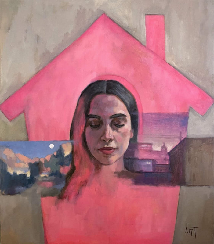 Nico Topete - Viaje al presente  / oleo sobre tela - 70 x 60 cm