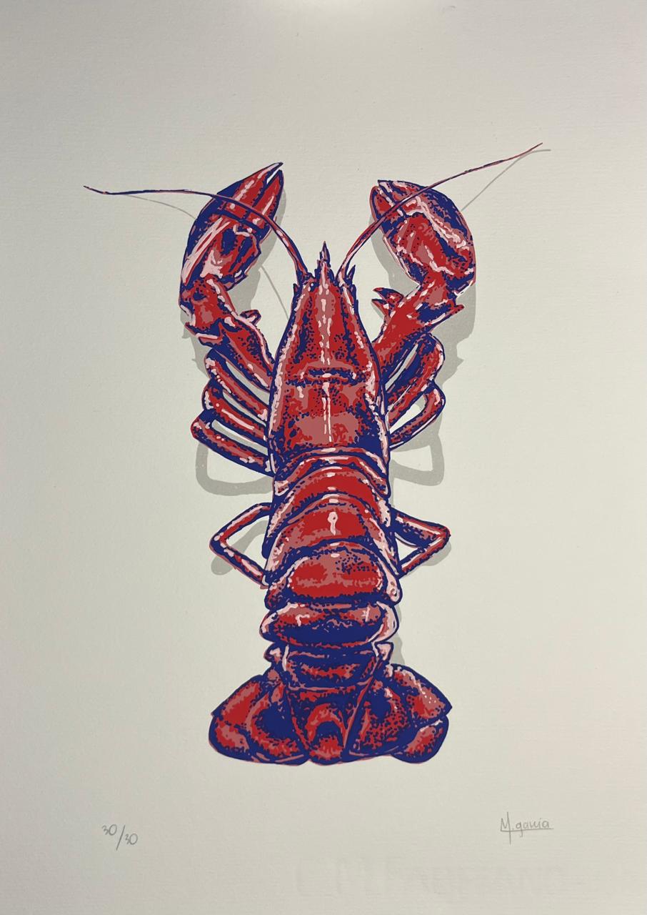 Miranda Garcia  - Langosta  / serigrafia  sobre papel algodòn  - 34 x 25 cm