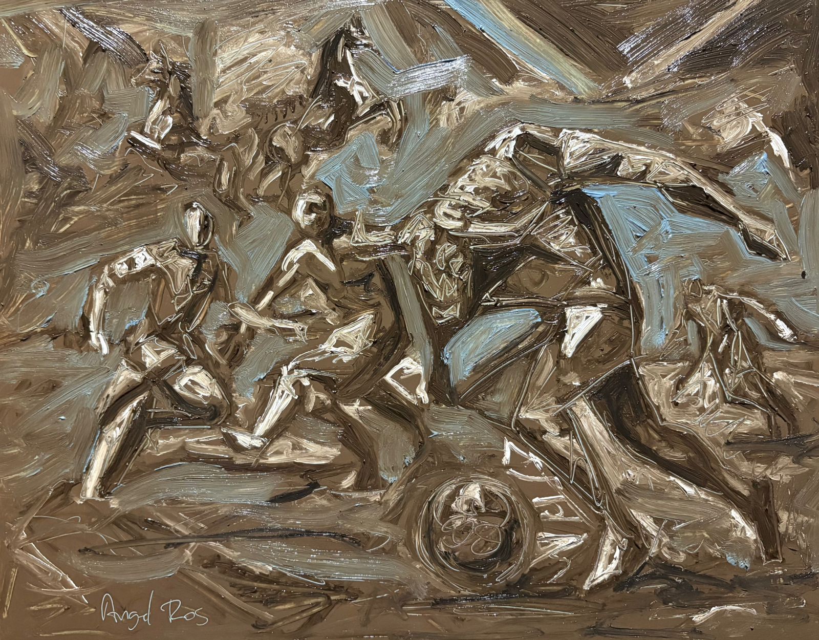 Angel Ros – El Joc dels Titans / Óleo sobre Estireno – 42 x 34 cm – 46023