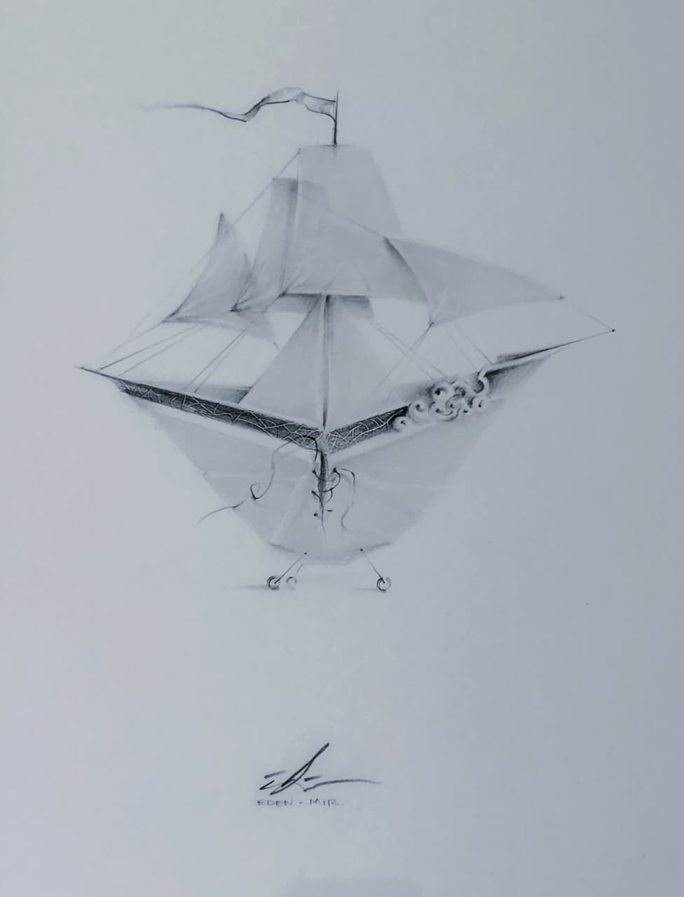Eden Mir – ST. Bote / Grabado sobre papel – 15 x 20 cm – 1/1