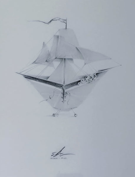 Eden Mir – ST. Bote / Grabado sobre papel – 15 x 20 cm – 1/1