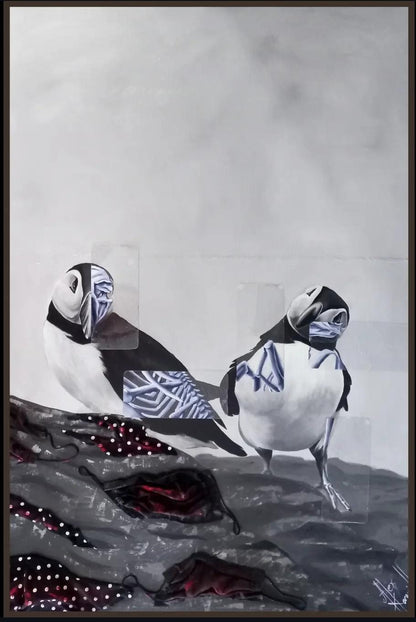 Alex Maravilla - Anidando nuevas generaciones / Mixta lienzo sobre madera - 70 x 90 cm