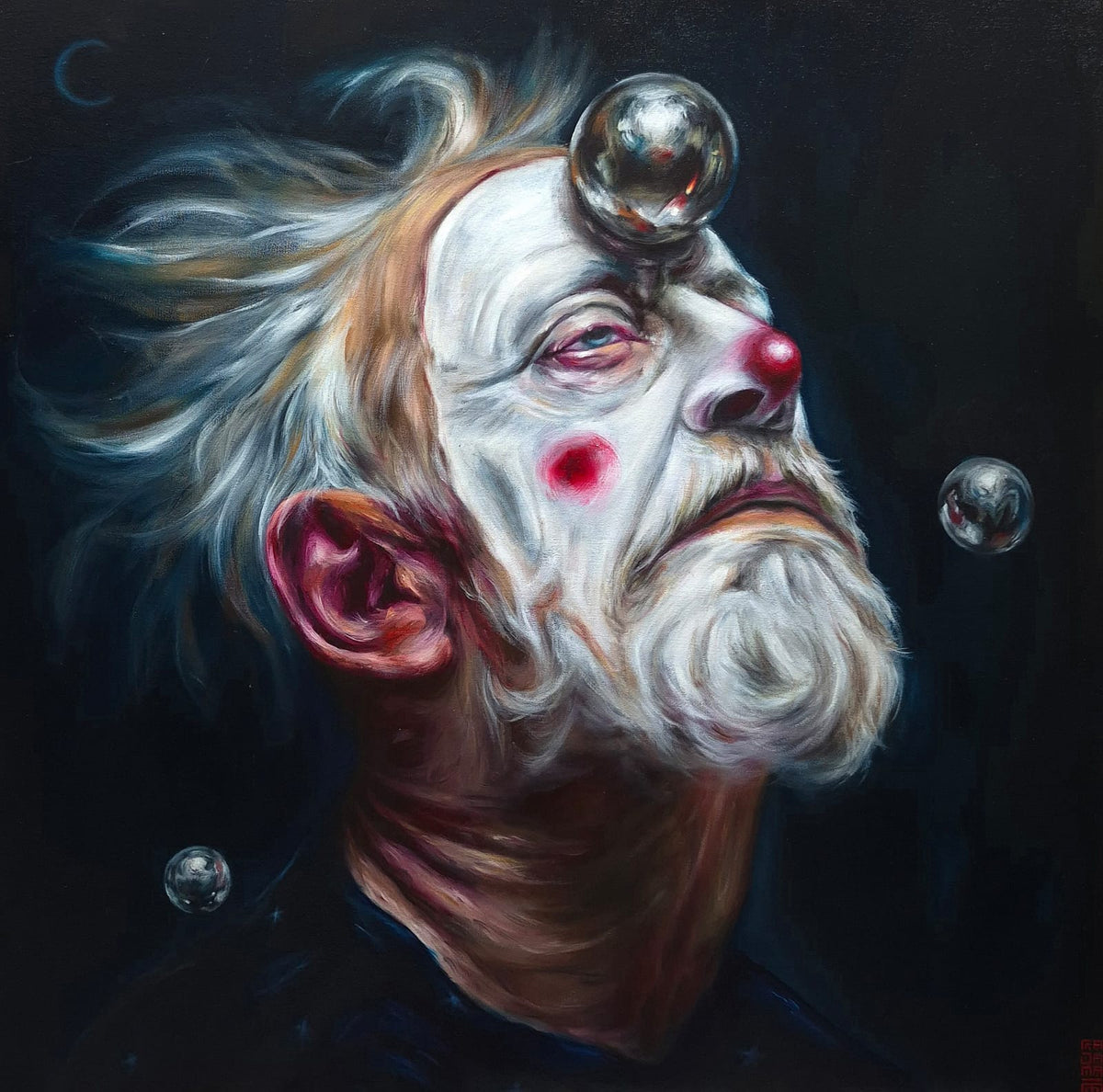 Antonio Fajama  - El cansancio de sisifo / Óleo sobre tela  - 100 x 100 cm