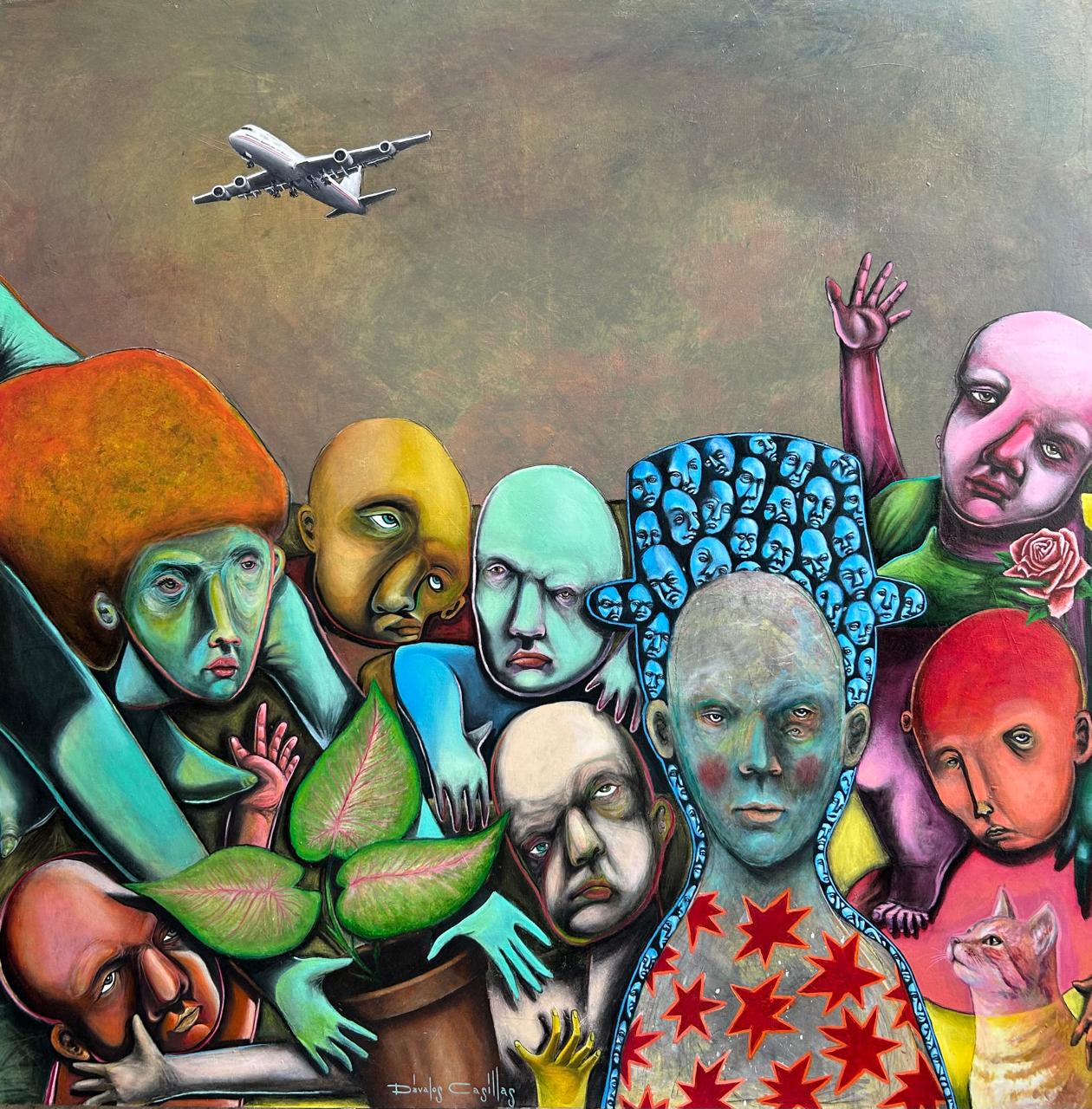 Francisco Davalos – El ultimo viaje  / Mixta sobre lienzo – 167 x 167 cm – 1/1
