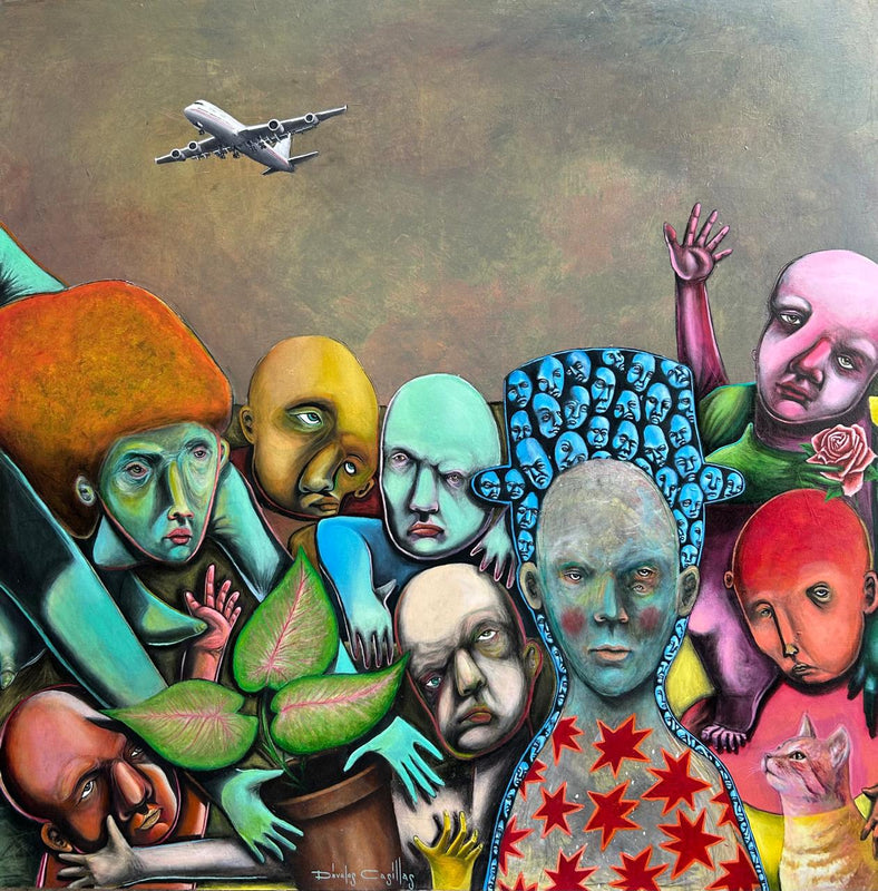 Francisco Davalos – El ultimo viaje  / Mixta sobre lienzo – 167 x 167 cm – 1/1