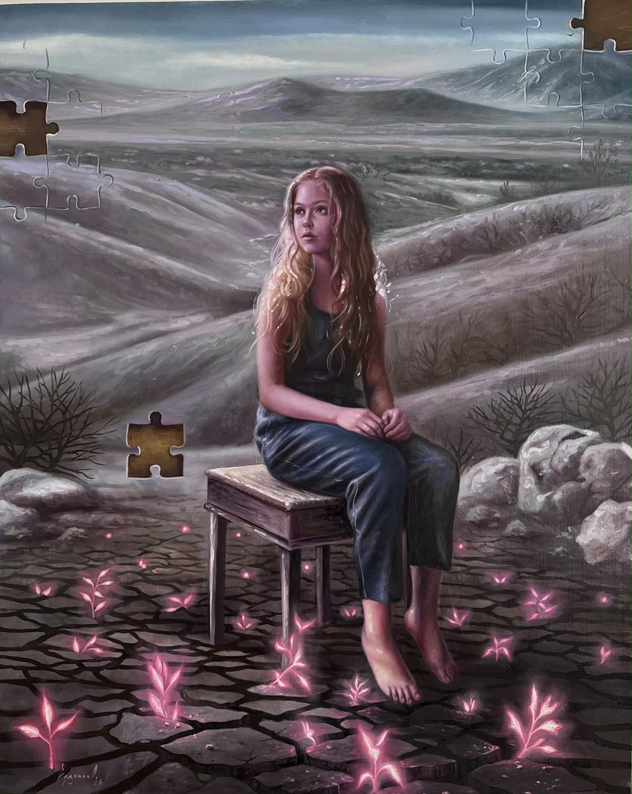 Rosario Lazcano – Germina lo intangible / Óleo  sobre tela – 100 x 80 cm – 1/1