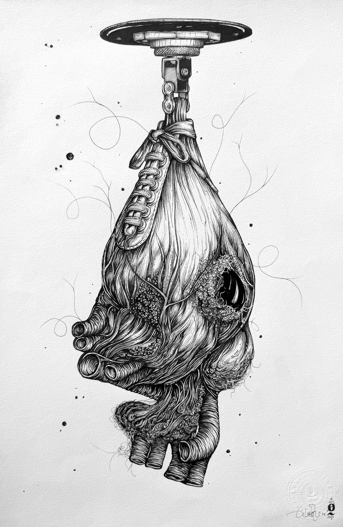 Orlando Lopez  – Yo sparring, 2025 / Tinta sobre papel – 28 x 43 cm – 1/1
