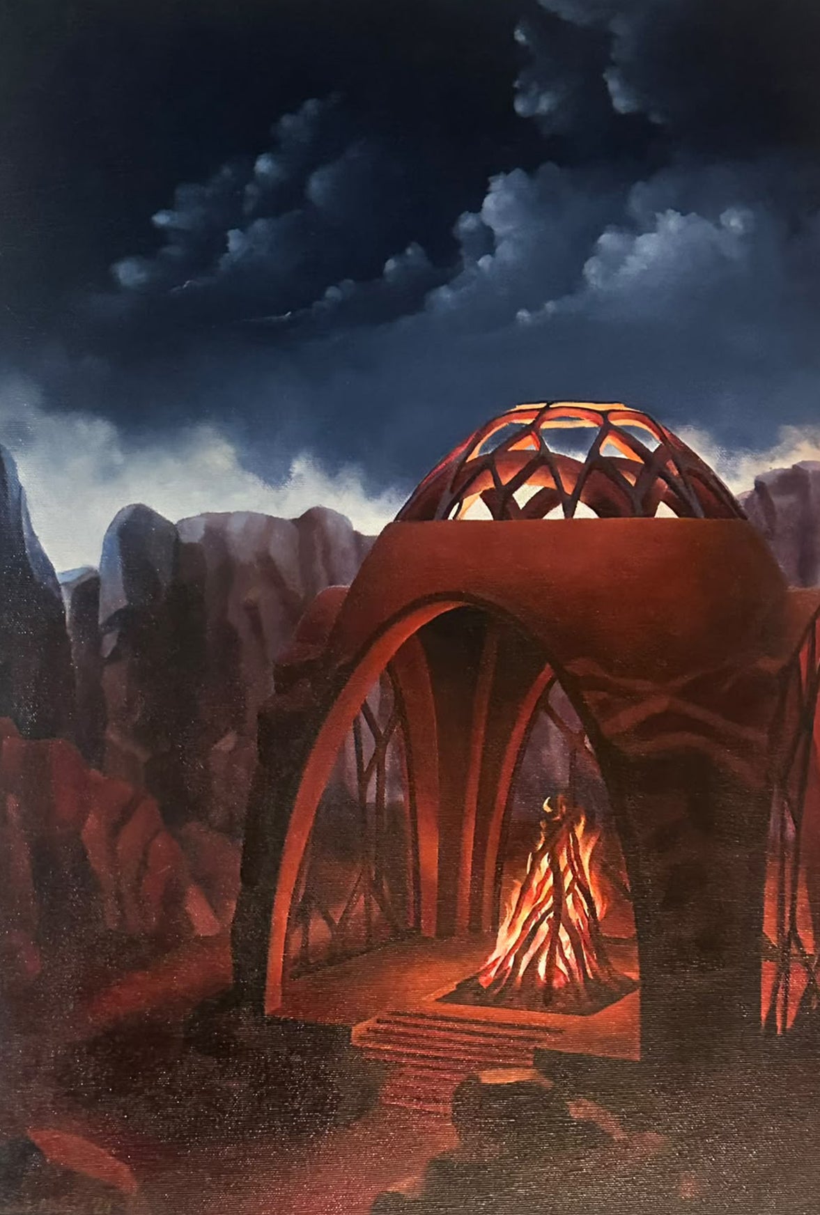 Andrei Maillan – El volcan / Óleo sobre tela – 40 x 60 cm – 1/1