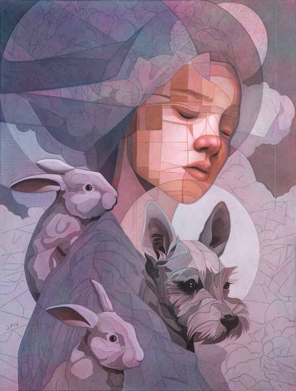 Javier Uribe – Conejos en el cielo / Mixta sobre tela – 70 x 90 cm – 1/1