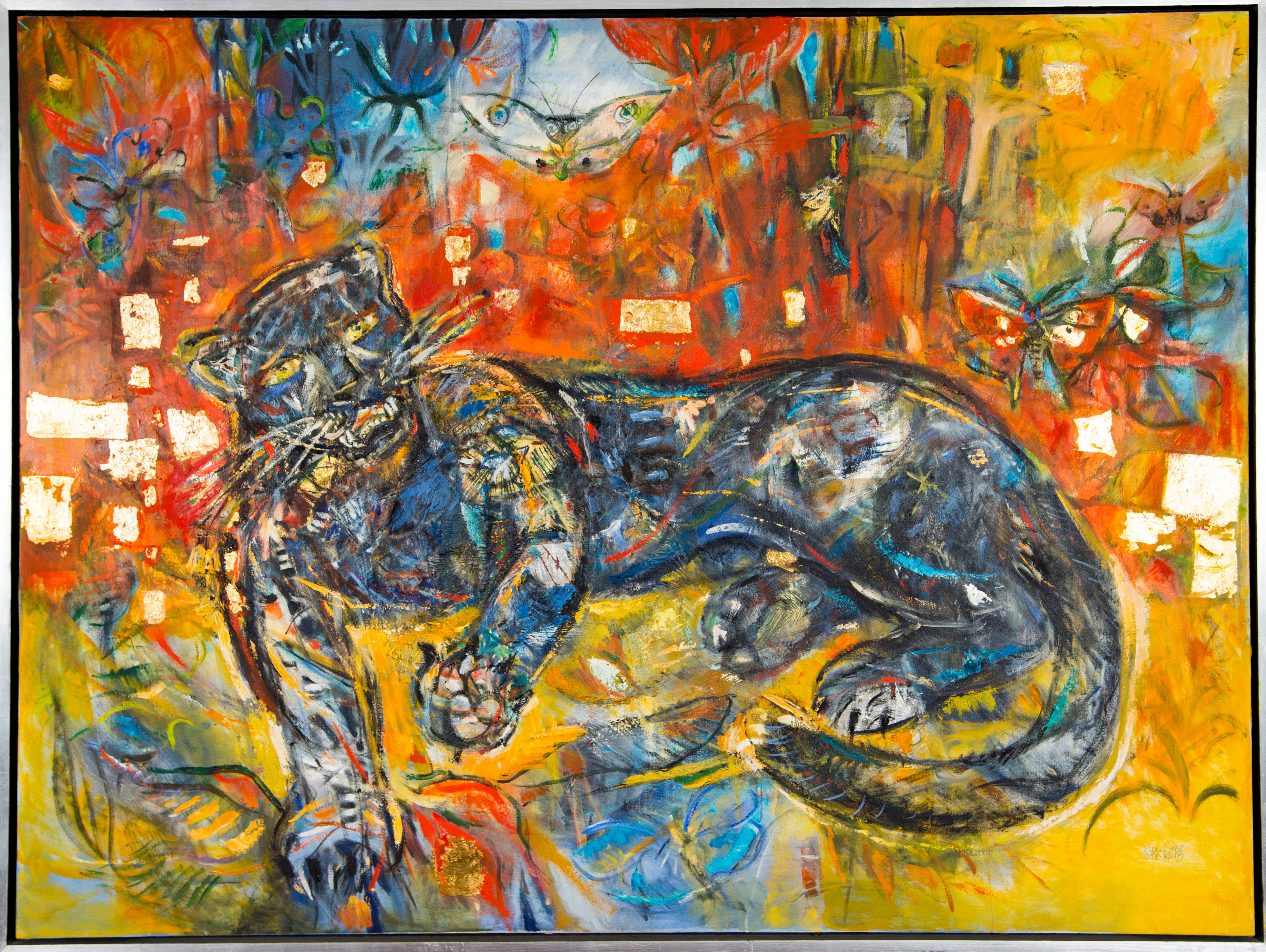 Marlinde Von Ruhs – Pantera Negra / Mixta sobre tela – 160 x 120 cm – 1/1