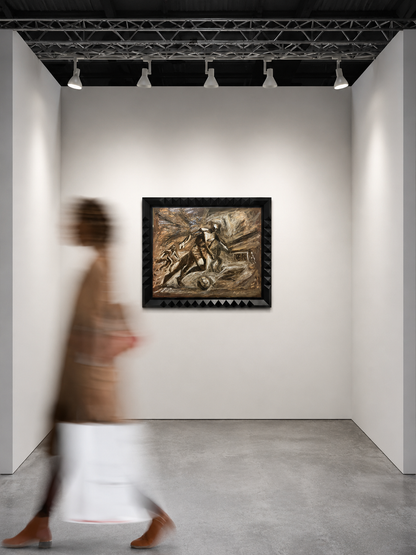 Angel Ros – El guerrero de la pelota / Óleo sobre Estireno – 42 x 34 cm – 1/1
