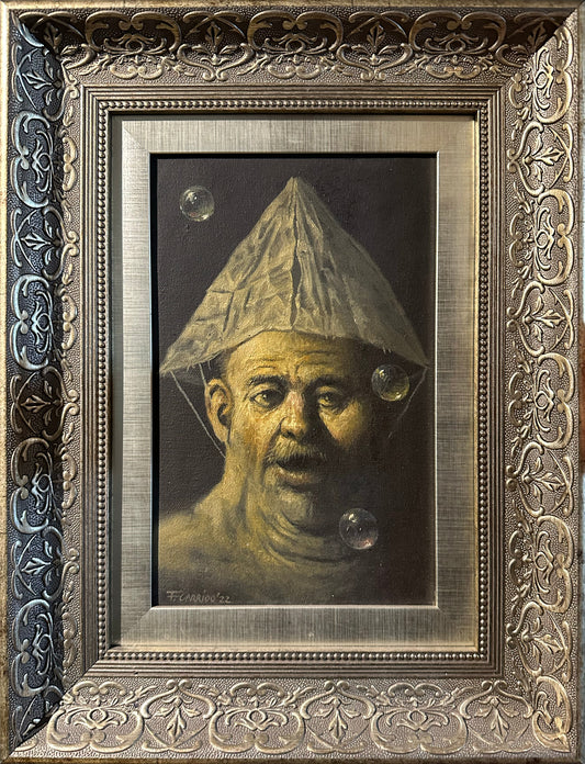 Lote 18 - Fernando Garrido - Sabio / Óleo sobre tela - 26 x 16 cm