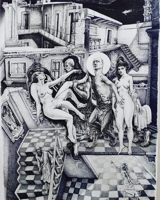 Felipe 7 - El rincón de los horrendos / Tinta sobre papel - 50 x 70 cm