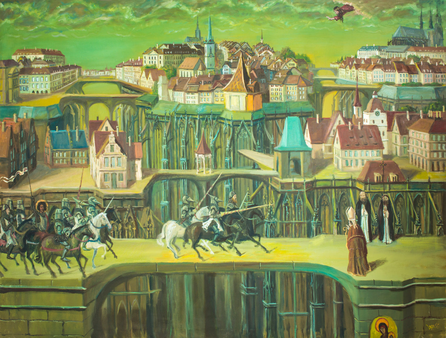 Hiran Lomeli – ST Jesus se asoma / Óleo sobre tela – 160 x 120 cm – 1/1