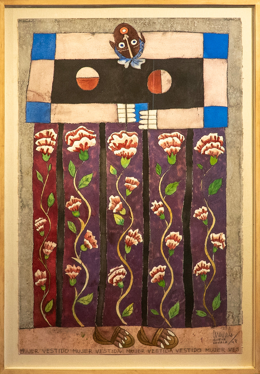 Javier Arevalo – Mujer vestido (Grande) / acuarela sobre papel – 100 x 150 cm – 1/1