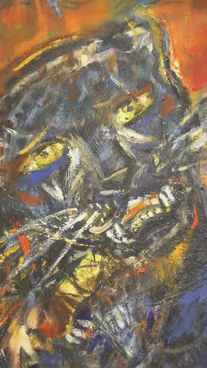 Marlinde Von Ruhs – Pantera Negra / Mixta sobre tela – 160 x 120 cm – 1/1