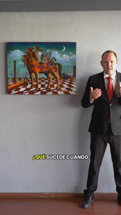Ignacio Guerrero – La plaza del ultimo vuelo / Acrílico sobre tela – 80 x 60 cm – 1/1
