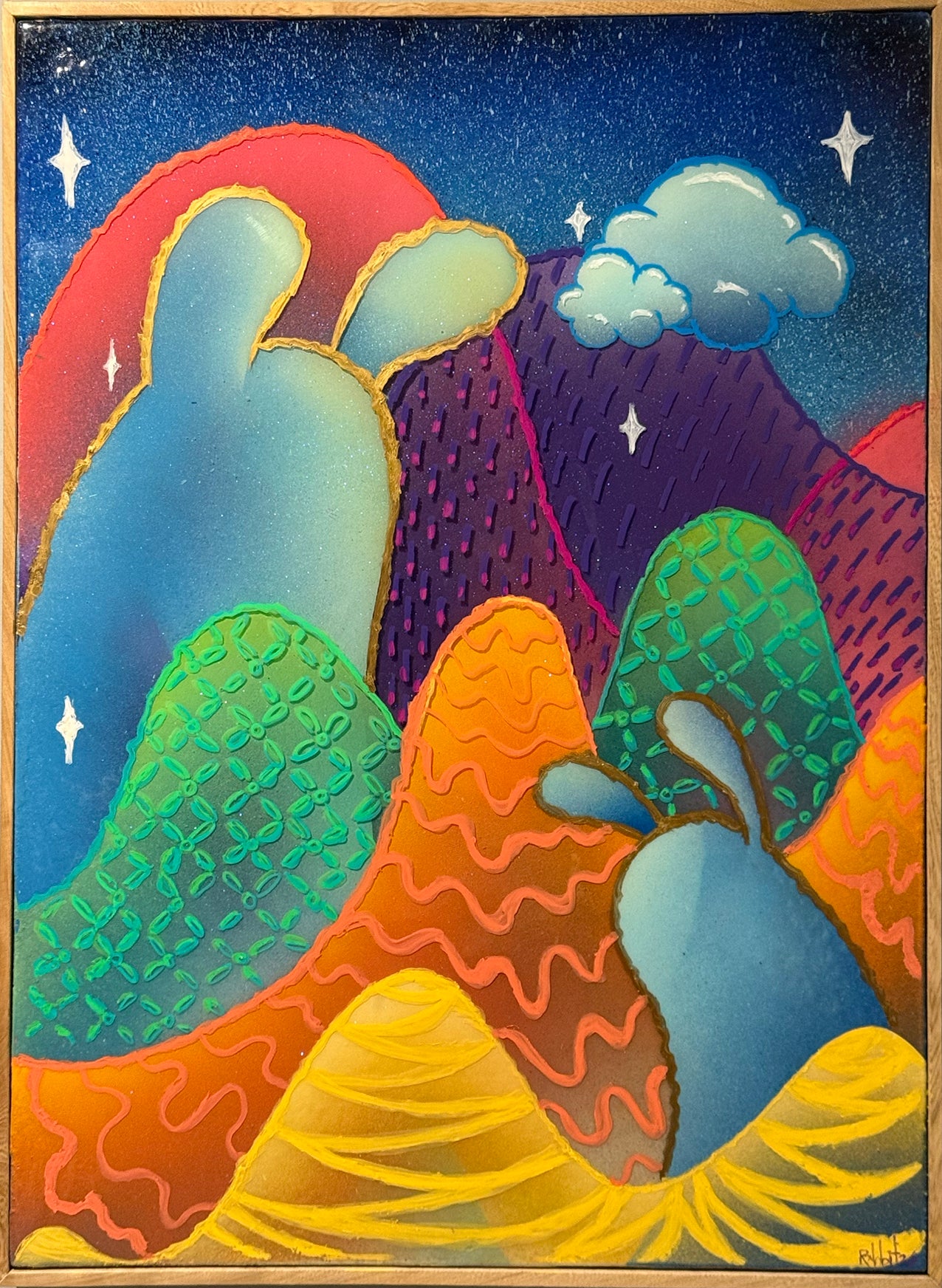 Rafael (Rxbbit))– St conejos  de colores / Mixta  sobre Tela  – 60 x 80 cm – 1/1